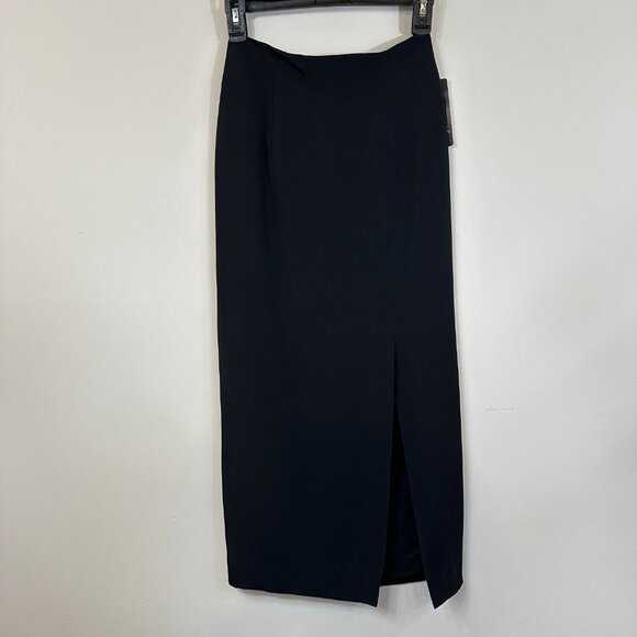 Dana Buchman Dresses & Skirts - Black Silk Maxi Lined Skirt High Front Slit Skirt Women's Size 2P NWT